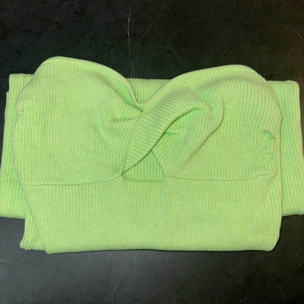 Green Ribbed Dress - Picture 3 of 3